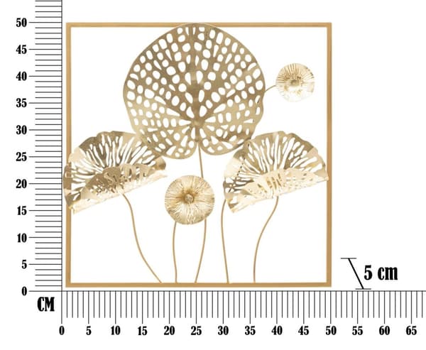 FURNLUX VÄGGKONST BLOMMA GULD 50CM