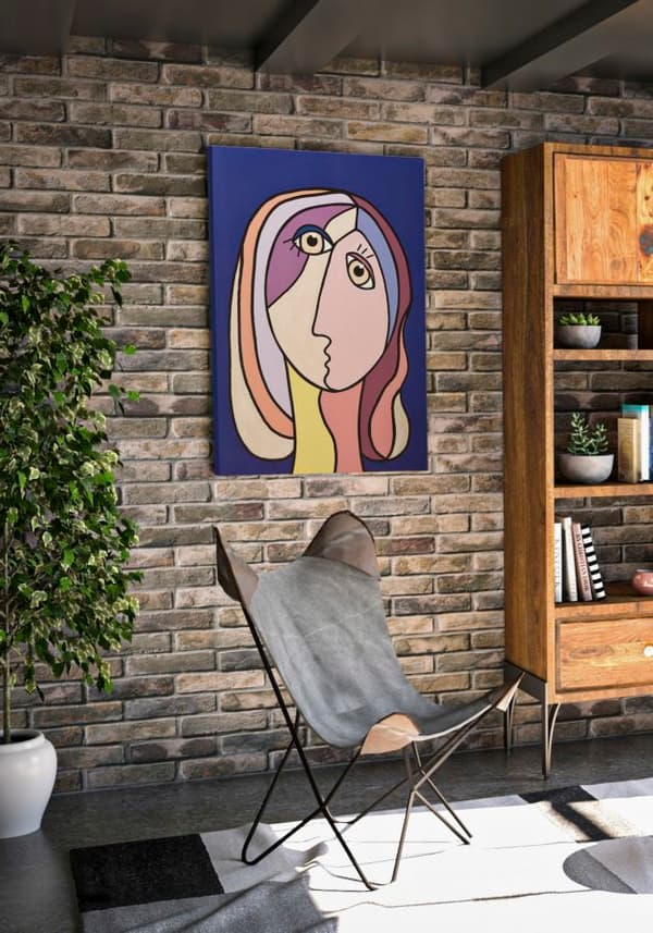 FURNLUX VÄGGKONST ANSIKTE BLÅ 80CM