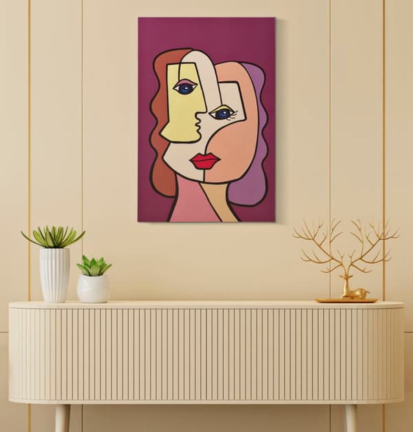 FURNLUX VÄGGKONST ANSIKTE ROSA 60CM