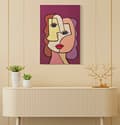 Miniatyrbild 5 av 6: FURNLUX VÄGGKONST ANSIKTE ROSA 60CM