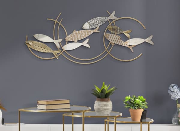 FURNLUX VÄGGKONST FISK BEIGE 143CM