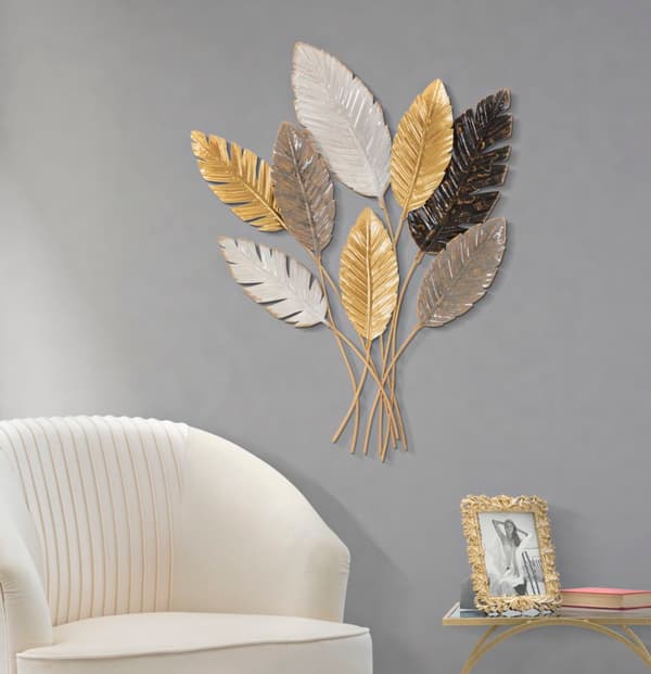 FURNLUX VÄGGKONST PALM GULD 73CM