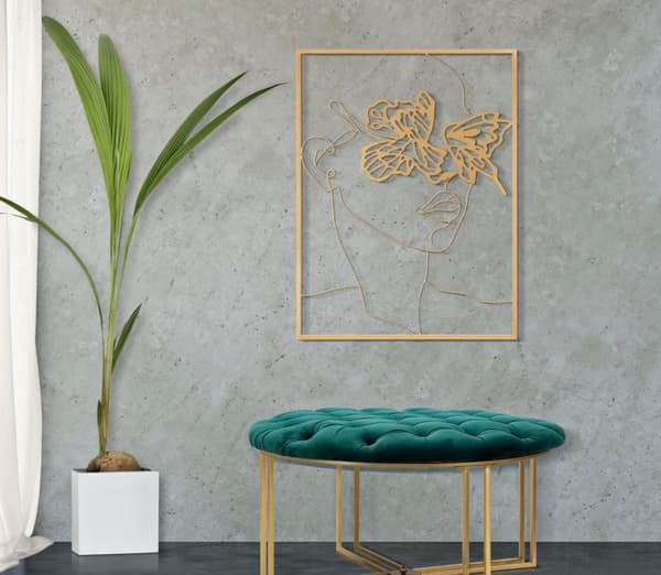 FURNLUX VÄGGKONST ANSIKTE GULD 60CM