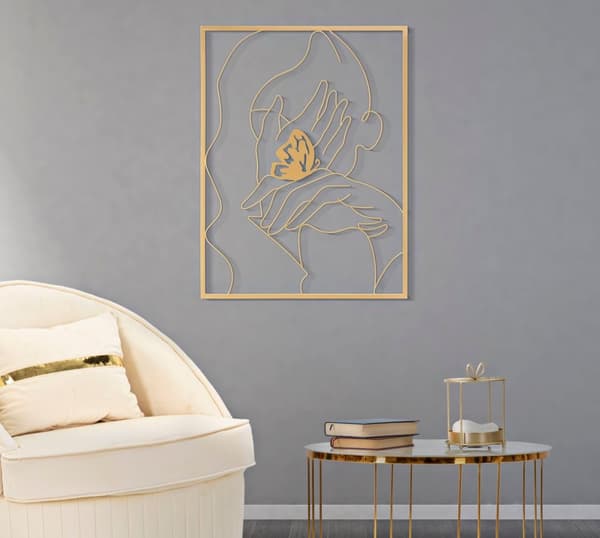 FURNLUX VÄGGKONST HÄNDER GULD 60CM
