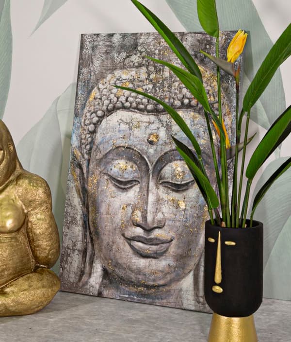 FURNLUX VÄGGKONST BUDDHA GRÅ 80CM