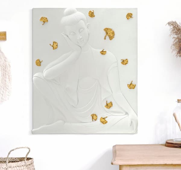 FURNLUX VÄGGKONST BUDDHA VIT 46CM