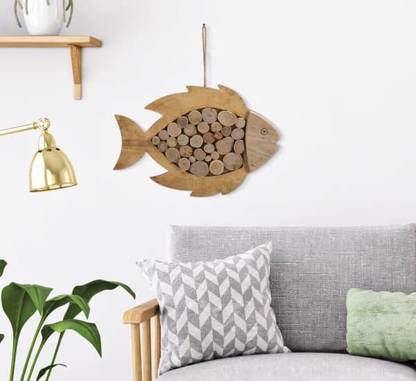 FURNLUX VÄGGKONST FISK BEIGE 43CM