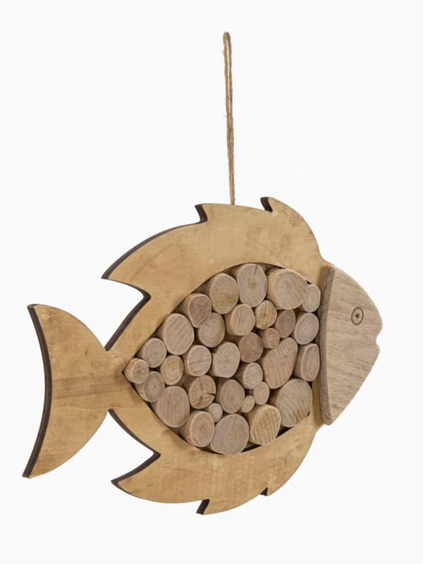 FURNLUX VÄGGKONST FISK BEIGE 43CM