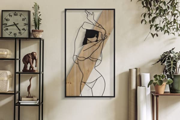 FURNLUX VÄGGKONST RANDIG SVART 50CM