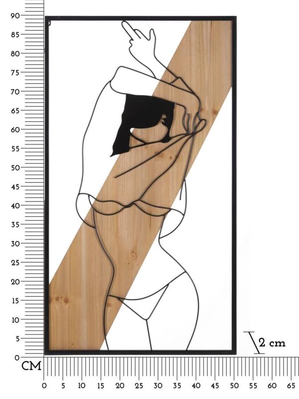 FURNLUX VÄGGKONST RANDIG SVART 50CM