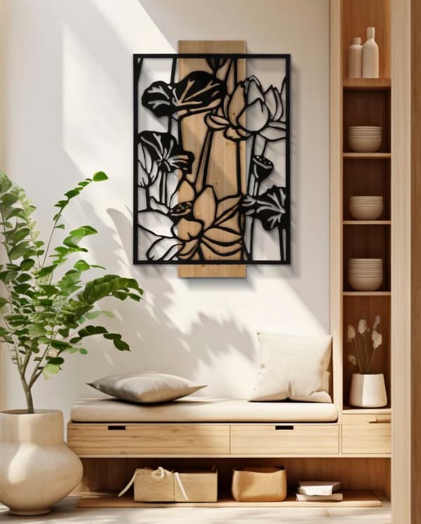 FURNLUX VÆGKUNST LOTUS SORT 60CM