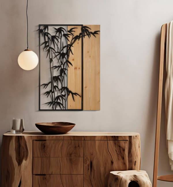 FURNLUX VÄGGKONST BAMBU SVART 58CM