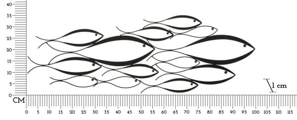 FURNLUX VÄGGKONST FISK SVART 100CM