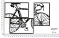 Miniatyrbild 6 av 6: FURNLUX VÄGGKONST CYKEL SVART 40CM (3 ST)