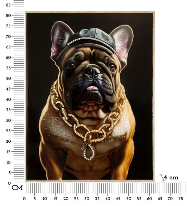 FURNLUX VÄGGKONST BULLY SVART 62CM