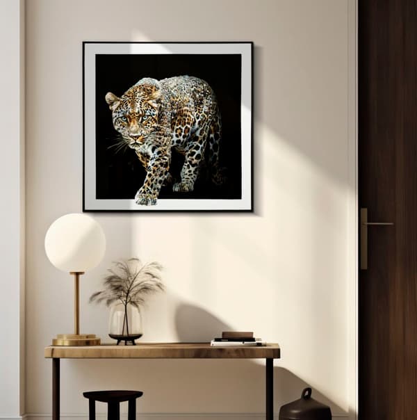FURNLUX VÄGGKONST JAGUAR SVART 82CM