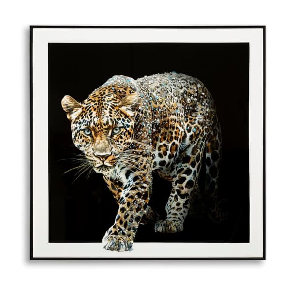 FURNLUX VÄGGKONST JAGUAR SVART 82CM