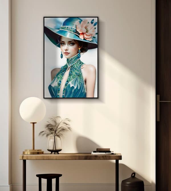 FURNLUX VÄGGKONST PALM BLÅ 62CM