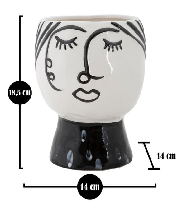 FURNLUX VAS ANSIKTE VIT 14CM