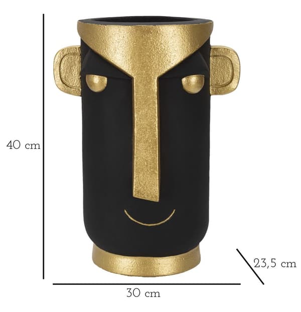FURNLUX VAS TRIBY SVART 30CM