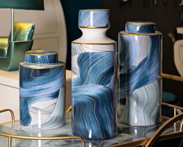 FURNLUX VAS ELEGANT BLÅ 14CM