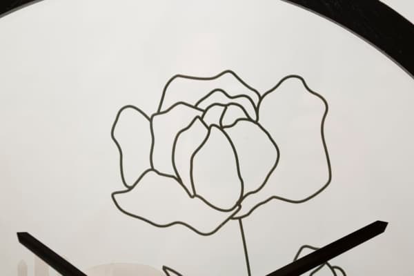 FURNLUX KLOCKA BLOMMA SVART 40CM