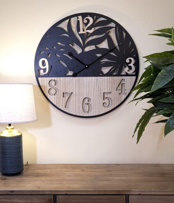 FURNLUX KLOCKA PALM SVART 60CM
