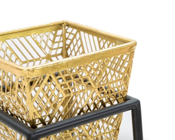 FURNLUX KRUKHÅLLARE FYRKANT GULD 23CM (2 ST)
