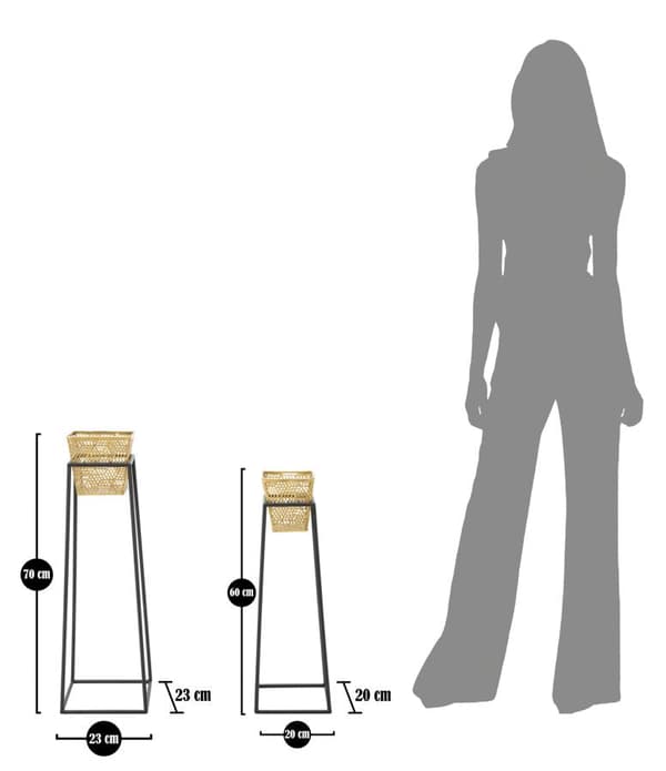 FURNLUX KRUKHÅLLARE FYRKANT GULD 23CM (2 ST)