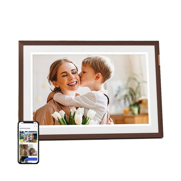 Arzopa D10 – 10,1" digital fotoram med pekskärm och 32 GB minne - Mörkbrun