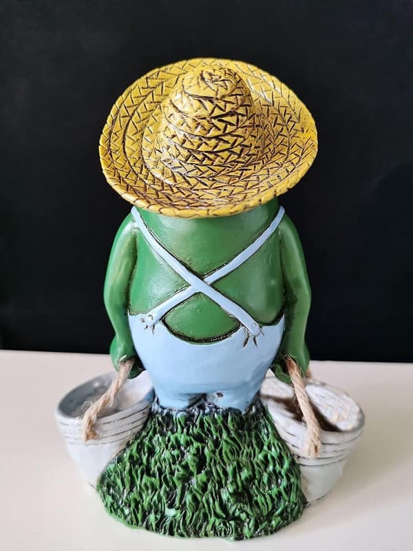 OBOSOE Frøstatue til Havedekoration - Antik Holding Blomsterpotter Til Gårdsdekoration - Dyr Samlerobjekt og Installerbar Håndværksharpiks