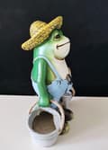 Miniatyrbillede 6 af 8: OBOSOE Frøstatue til Havedekoration - Antik Holding Blomsterpotter Til Gårdsdekoration - Dyr Samlerobjekt og Installerbar Håndværksharpiks