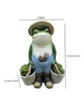 Miniatyrbillede 2 af 8: OBOSOE Frøstatue til Havedekoration - Antik Holding Blomsterpotter Til Gårdsdekoration - Dyr Samlerobjekt og Installerbar Håndværksharpiks