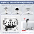 Miniatyrbilde 3 av 4: Magnetisk tappeplugg i rustfritt stål for badekar, Ø 7,5 cm