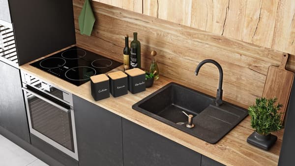 SET MED 3 KÖKSBEHÅLLARE TUTUMI 391890 SVART