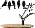Miniatyrbild 5 av 7: OBOSOE Pratvider fåglar på en tråd vägg konst - vägg konst, kolibri vägg dekoration för park, vardagsrum, gård, trädgård, balkong