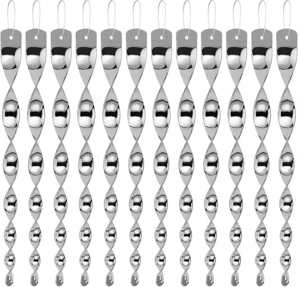 Lollanda Spiralformad Reflekterande Fågelskrämma – 12-pack Silver, 30 cm