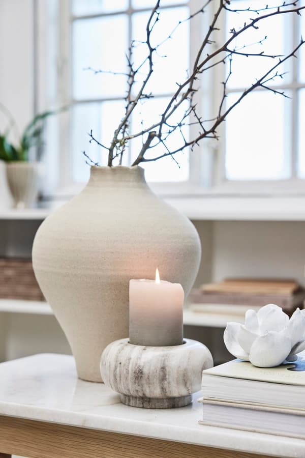 FURNLUX LJUSSTAKE ELINA BEIGE 15CM