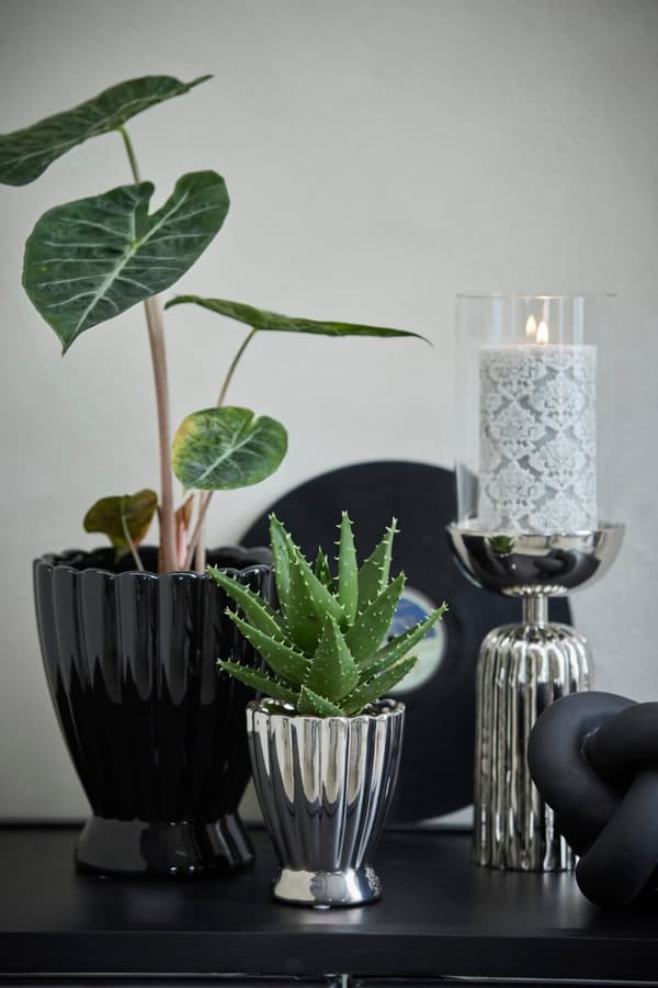 FURNLUX LJUSSTAKE SANDIA SILVER 12CM