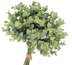 Buxbombladsbukett 38 cm med 11 grenar och konstgjorda blommor