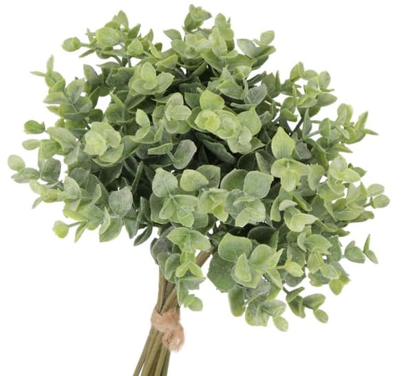 Buxbombladsbukett 38 cm med 11 grenar och konstgjorda blommor