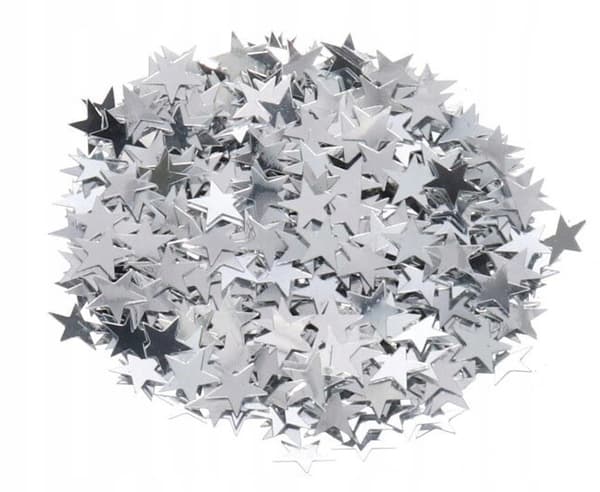 DEKORATIV SILVERSTJÄRNOR 36G 10MM DEKORATION