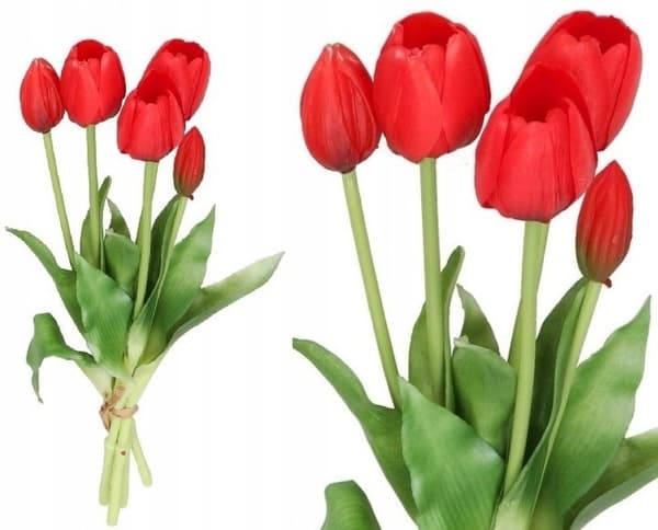 TULIPANER BUKETT AF TULIPANER GUMMIBELAGET GUMMI SILIKONE LIKE LIFE