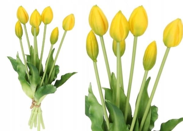 TULIPANER BUKETT MED TULIPANER GUMMIBELAGTE GUMMISILIKONE-LIKE LIFE 7 STK.