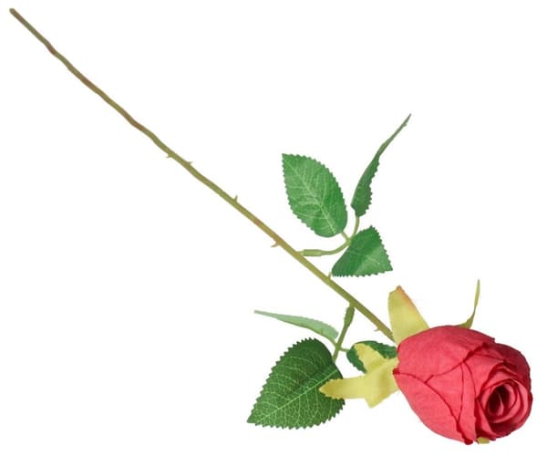 KONSTGJORDA BLOMMOR VÄXTER ENKEL ROS 51CM ROSOR