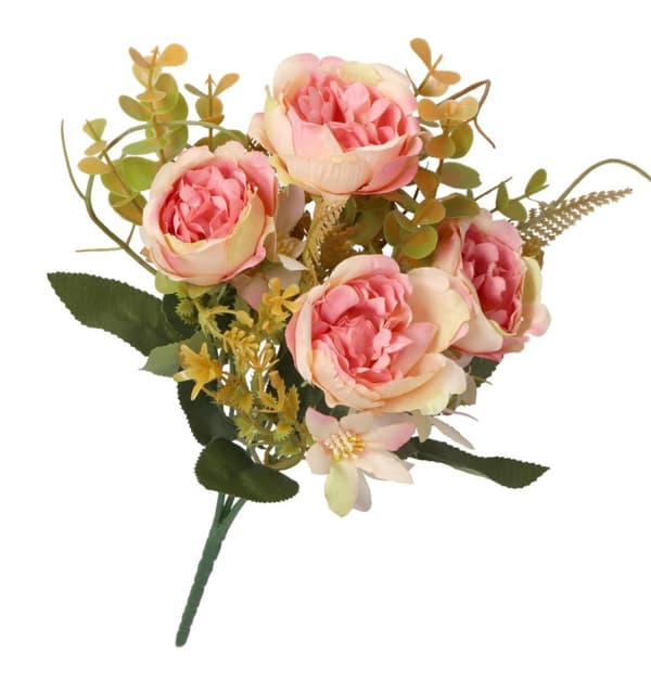 KONSTGJORDA BLOMMOR SOM LIV VÄXTER ROS ROSBUKETT