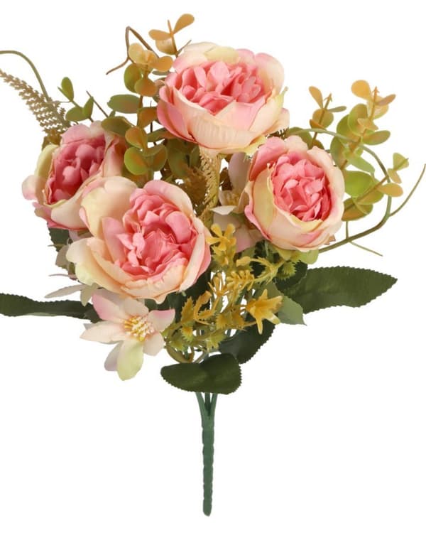 KONSTGJORDA BLOMMOR SOM LIV VÄXTER ROS ROSBUKETT
