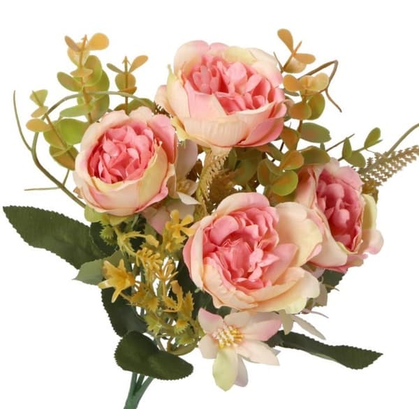 KONSTGJORDA BLOMMOR SOM LIV VÄXTER ROS ROSBUKETT