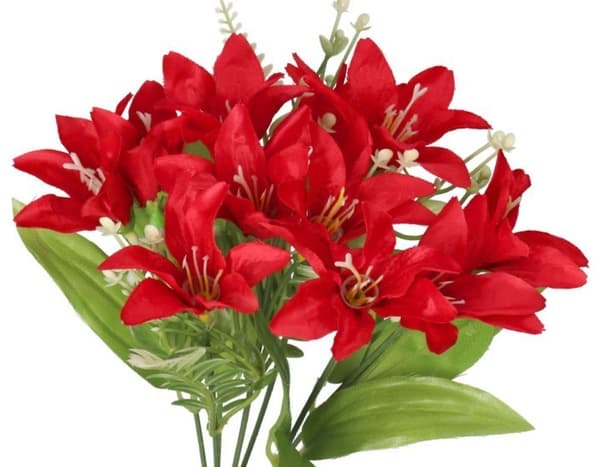 KONSTGJORDA BLOMMOR GRENAR VÄXTER LILJOR LILJOR SOM LIVET