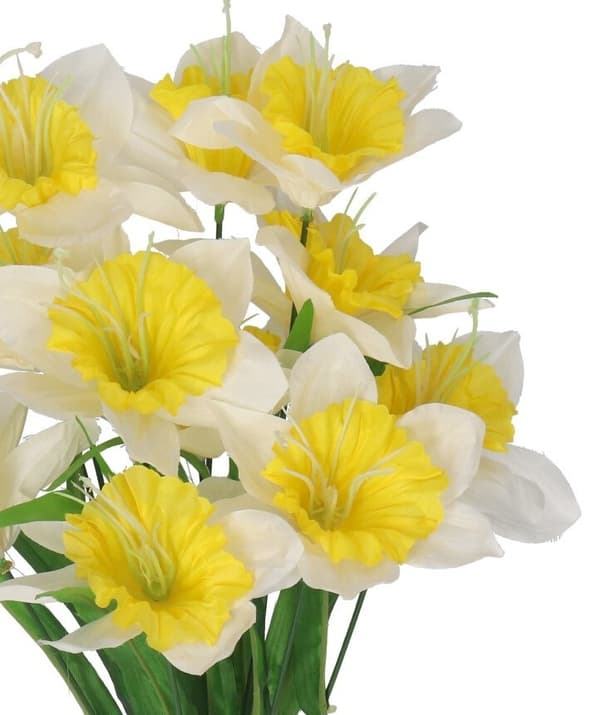 PÅSKLILJOR PÅSKLILJORBUKETT STOR DENIM KONSTGJORDA BLOMMOR